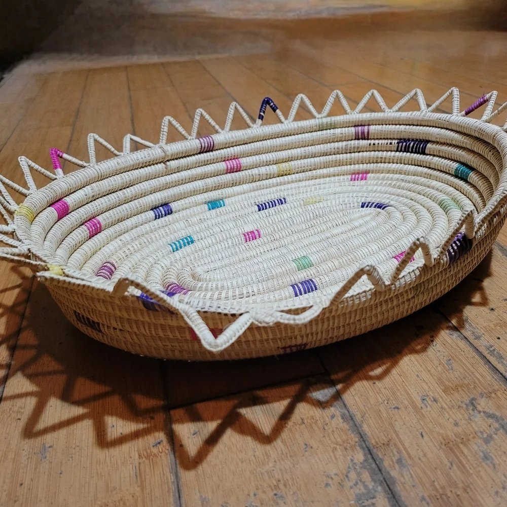Handmade Boho Woven Coil Multipurpose Basket